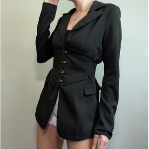 Women’s Black Tailored Corset Blazer Jacket